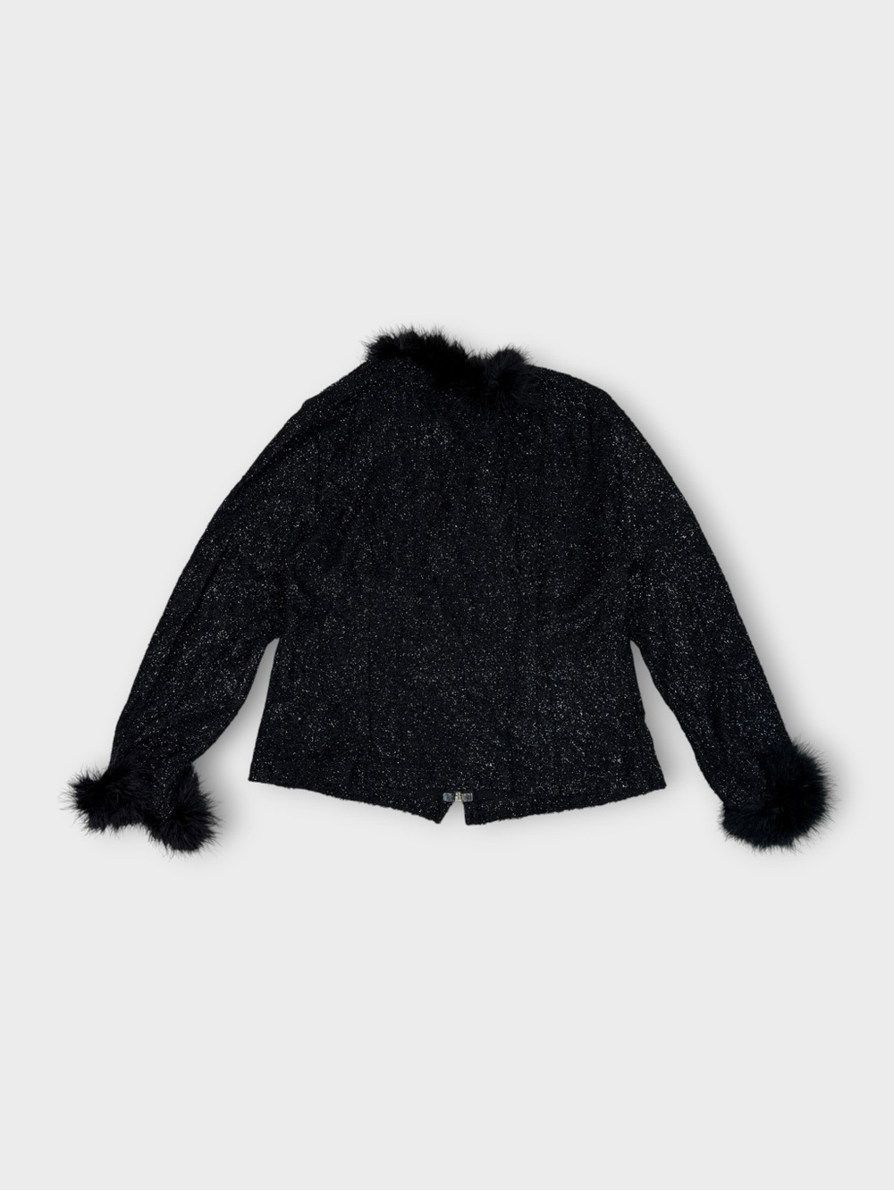 Anna USA Glitter Zip Jacket with Marabou Fur Trim - Picture 2 of 6